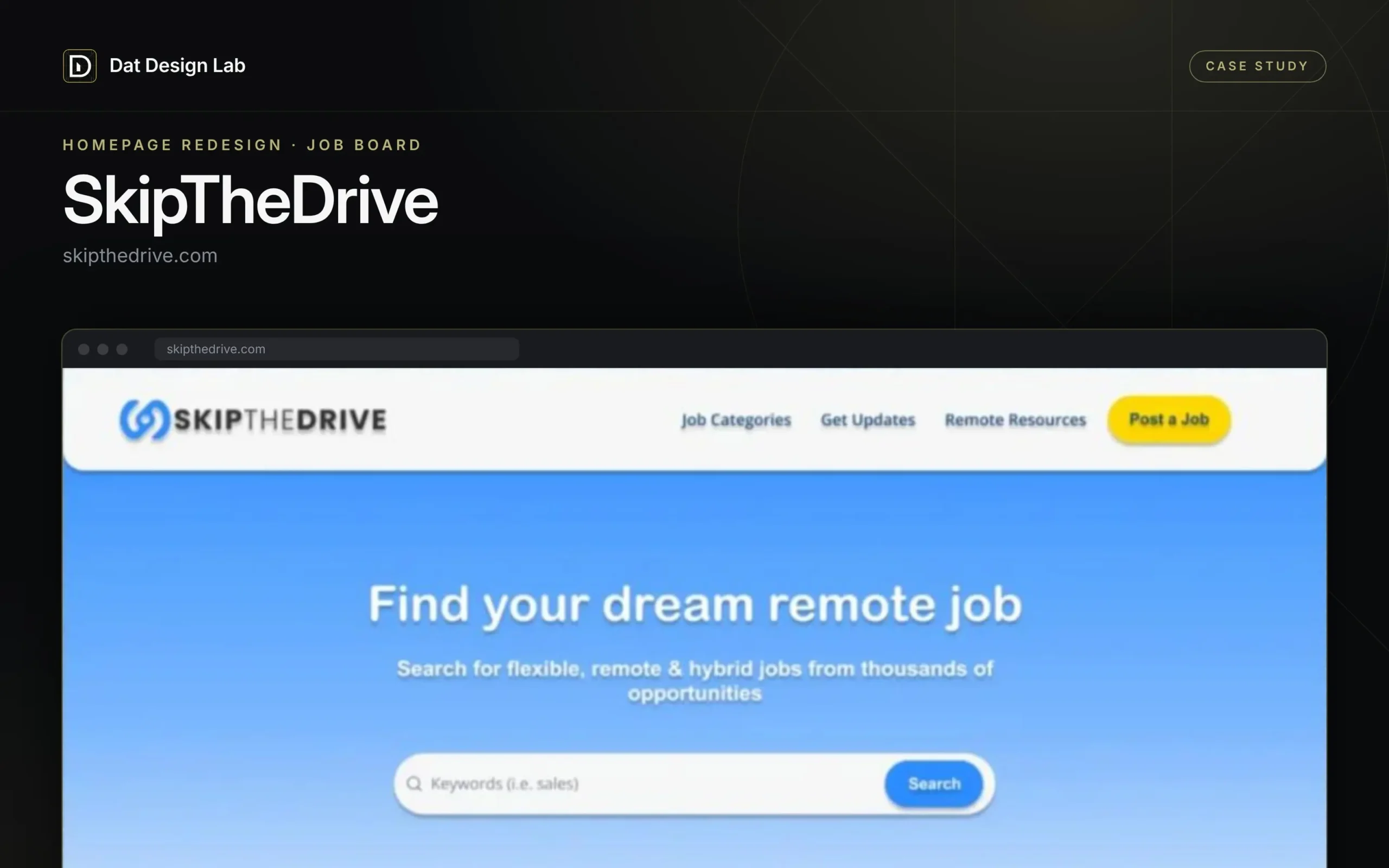 SkipTheDrive homepage redesign case study