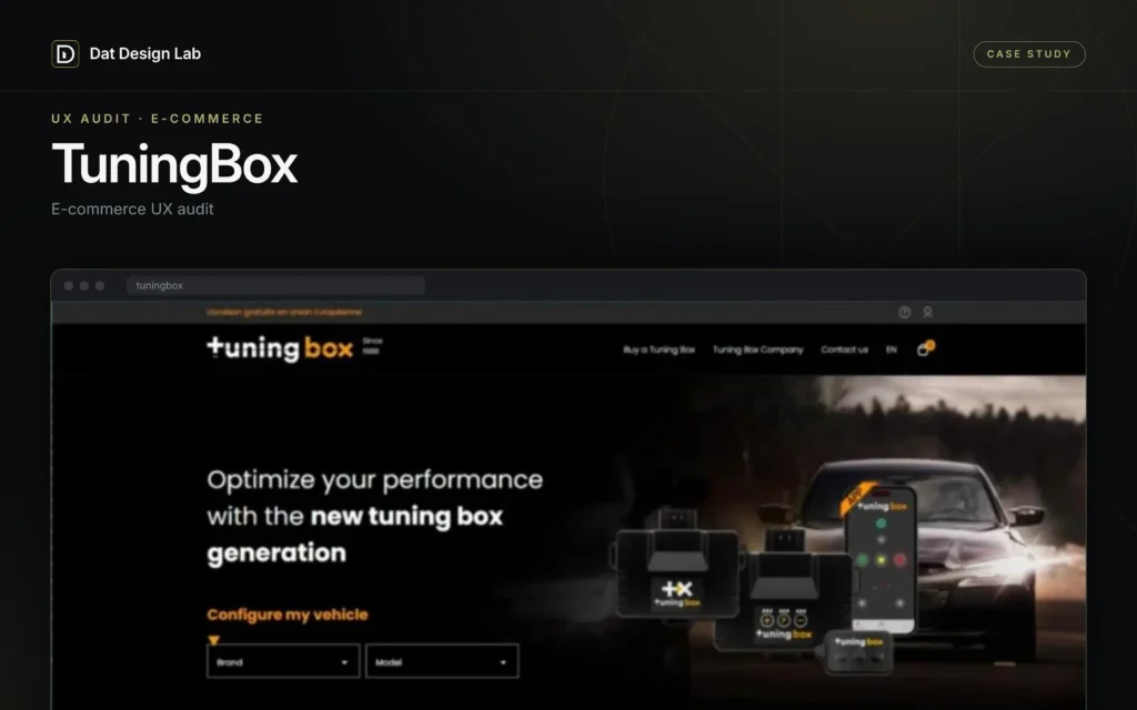 Auditoría UX del e-commerce de TuningBox